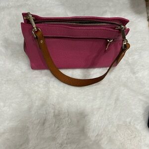 Mini hot pink Valentina with Brown Strap